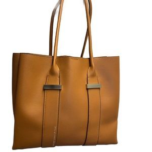 REACTION Kenneth Cole caramel coloured faux leather vegan tote